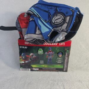 Transformers Optimus Prime Muscle Jumpsuit Costume Headpiece Mask Toddler 2T